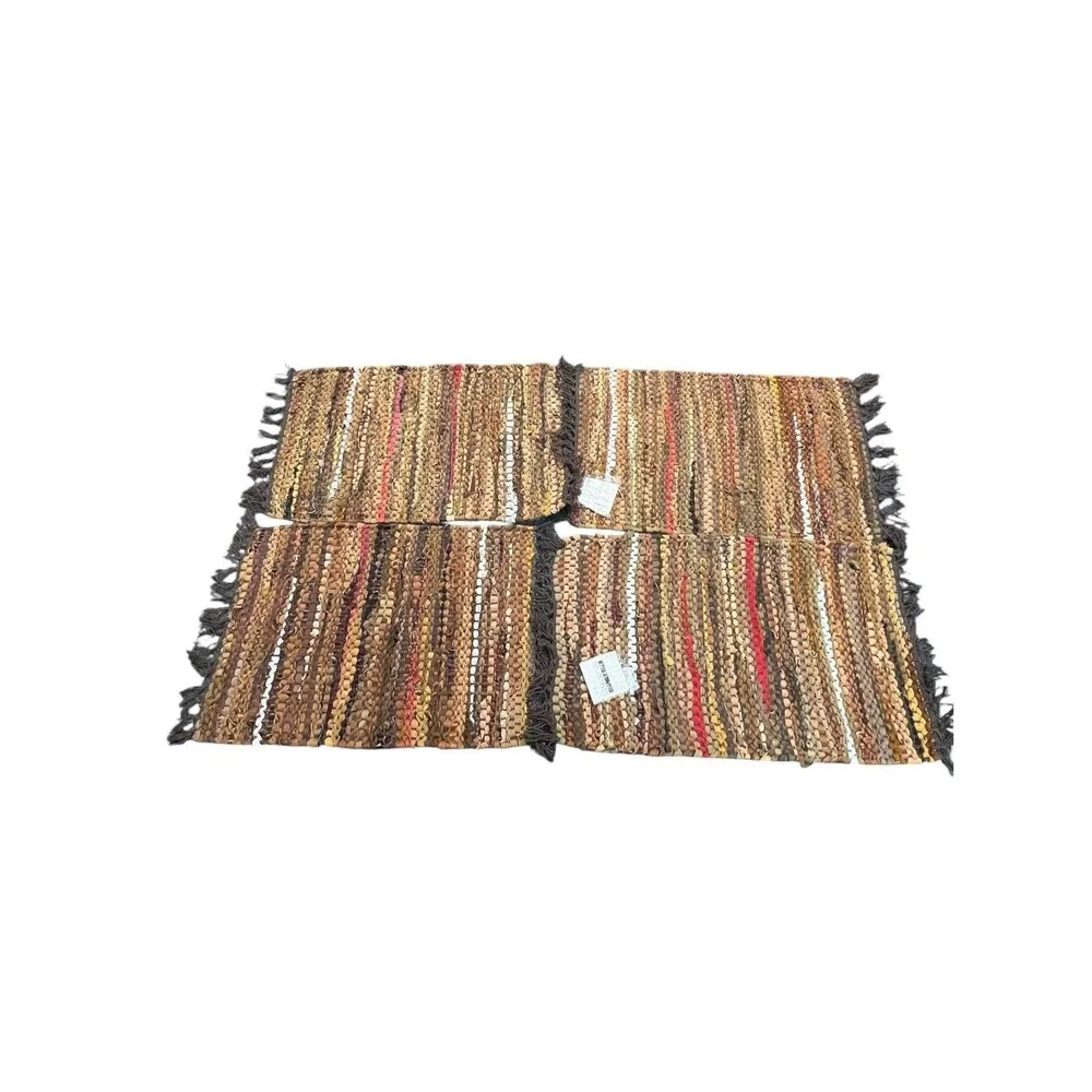 Tuscan Leather Placemats Set of 6 Heat Resistant, Waterproof, Non-Slip Boho NEW